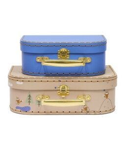 Day and Age Mini Suitcase Friends in the Forest - Fox (Beige/Blue)